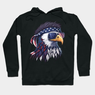 Patriotic Bald Eagle Mullet USA American Flag 4th of July Hoodie